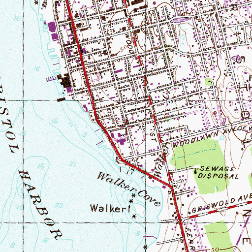 Topographic Map of Bristol State House Foundation, RI