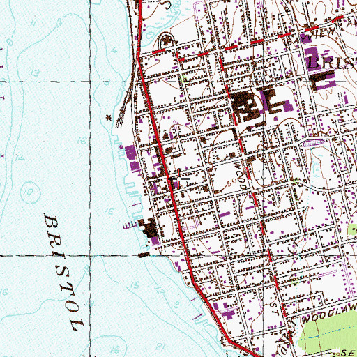 Topographic Map of Burnside Memorial Building, RI