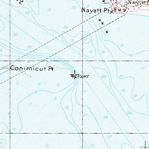 Topographic Map of Conimicut Lighthouse, RI