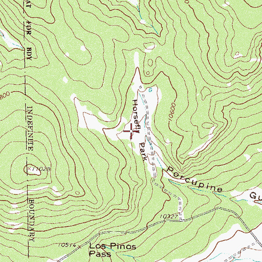 Topographic Map of Horsefly Park, CO