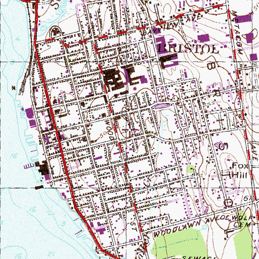 Topographic Map of East Burial Ground, RI