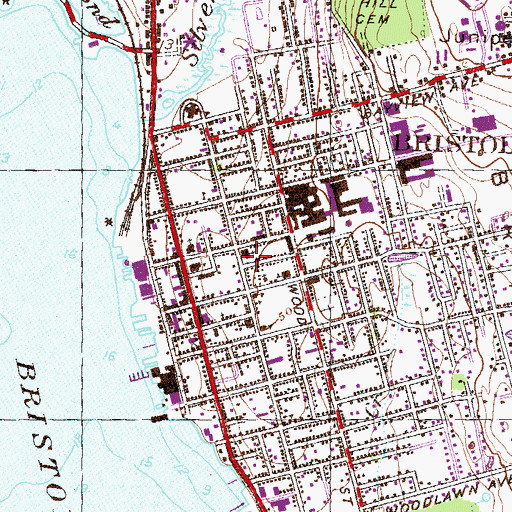 Topographic Map of First Congregational Church, RI