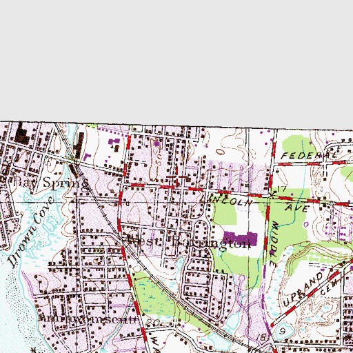 Topographic Map of George T Baker School (historical), RI