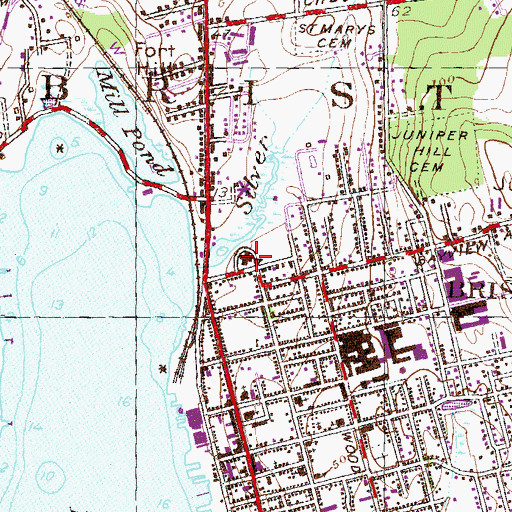 Topographic Map of Guiteras School, RI