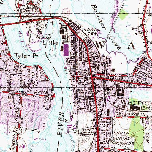 Topographic Map of James Maxwell House Museum, RI
