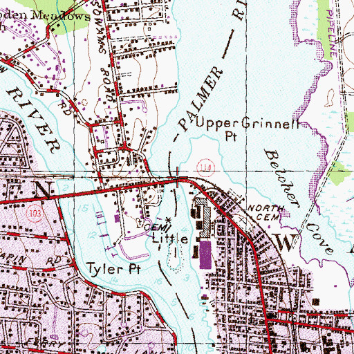 Topographic Map of Kelleys Ferry, RI