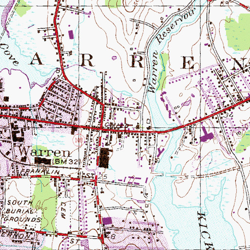 Topographic Map of Kings Kids Elementary School, RI