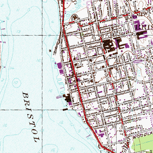 Topographic Map of Linden Place Museum, RI