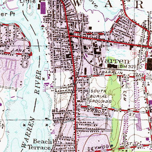 Topographic Map of Main Street School, RI