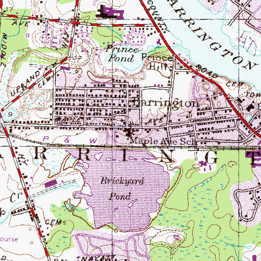 Topographic Map of Maple Avenue School, RI