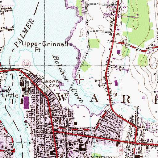 Topographic Map of Martins Ferry (historical), RI