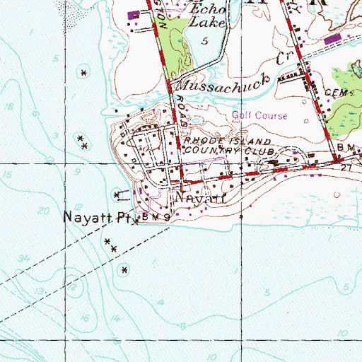 Topographic Map of Nayatt House (historical), RI