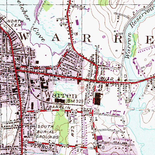 Topographic Map of Nayatt School, RI