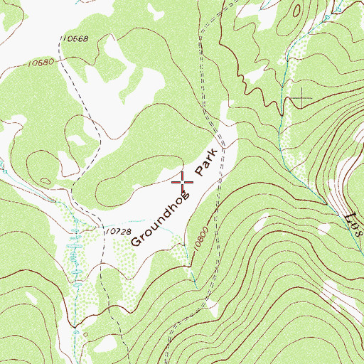Topographic Map of Groundhog Park, CO