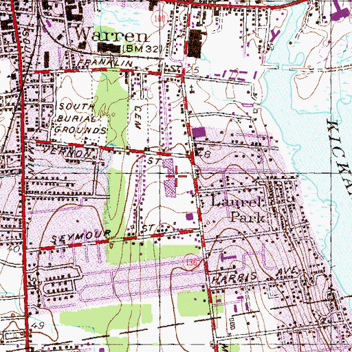 Topographic Map of Ocean State Plaza Shopping Center, RI