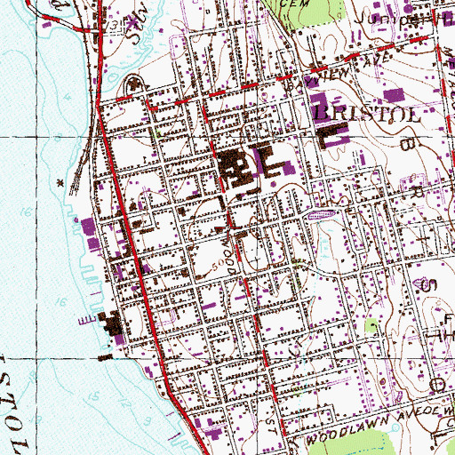 Topographic Map of Oliver School, RI