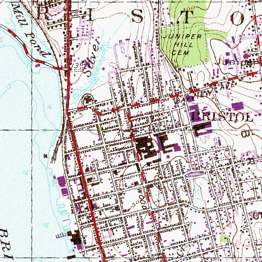 Topographic Map of Our Lady of Mount Carmel Church, RI