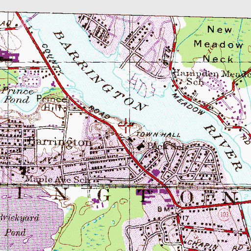 Topographic Map of Prince's Hill Burial Ground, RI