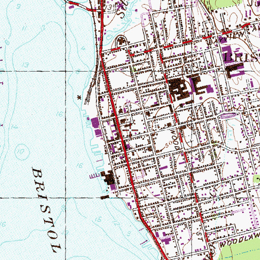 Topographic Map of Rogers Free Library, RI