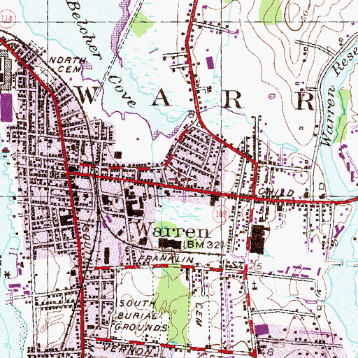 Topographic Map of Saint Casimirs Roman Catholic Church, RI