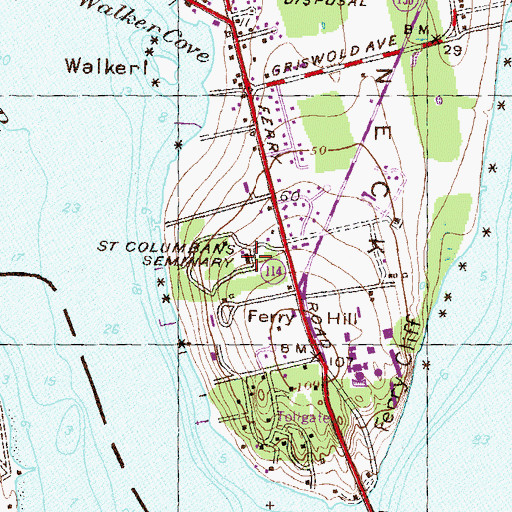 Topographic Map of Saint Columbans Seminary, RI