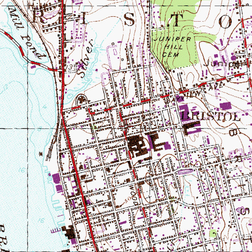 Topographic Map of Saint Elizabeths Church, RI