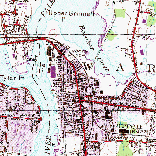 Topographic Map of Saint Jean Baptiste Roman Catholic Church, RI