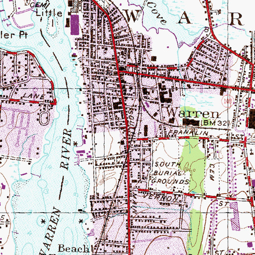 Topographic Map of Saint Mary of the Bay Roman Catholic Church, RI
