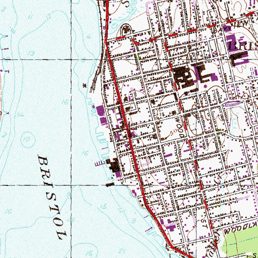 Topographic Map of Saint Marys Church, RI