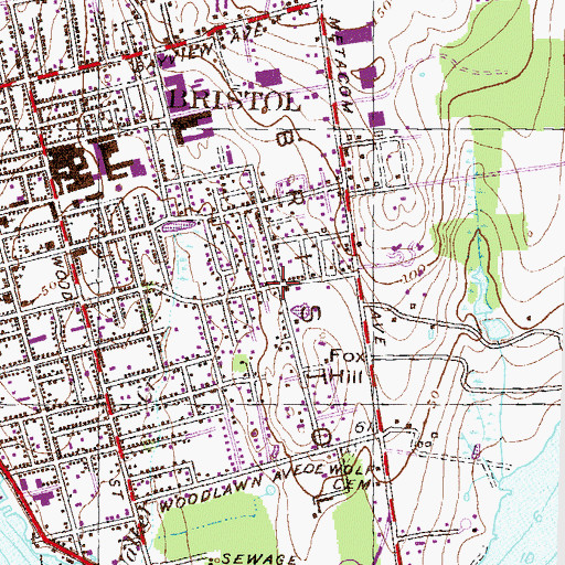 Topographic Map of Story Land Preschool, RI