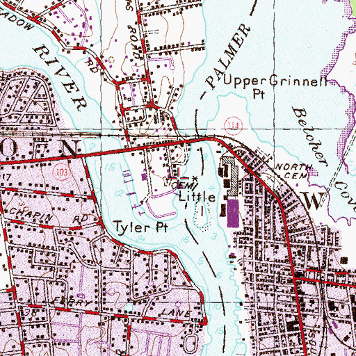 Topographic Map of Tyler Point Burial Ground, RI