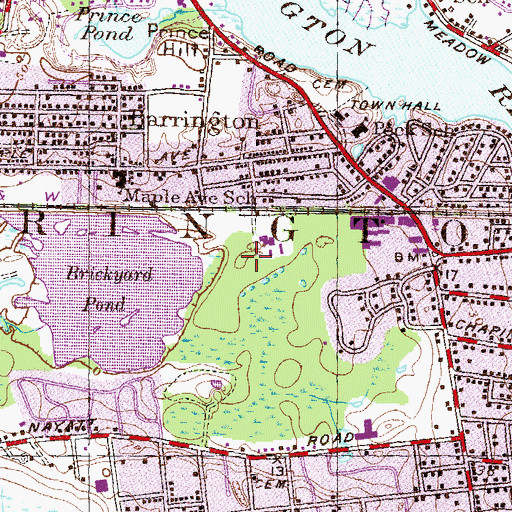 Topographic Map of Veterans Memorial Park, RI