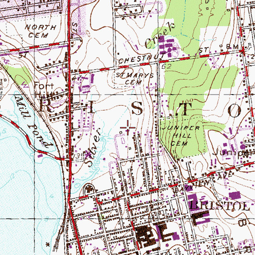 Topographic Map of Veterans Park, RI