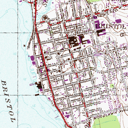 Topographic Map of Walley School, RI