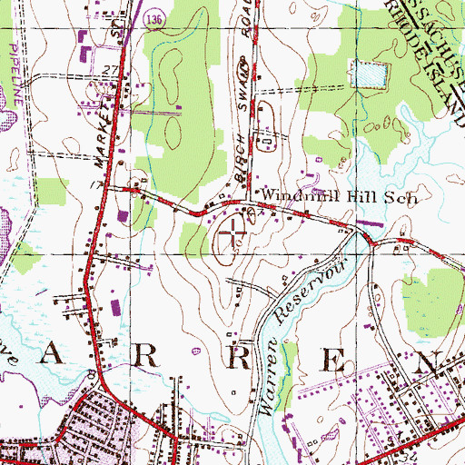 Topographic Map of Windmill Hill, RI