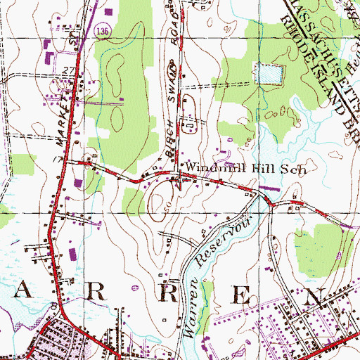 Topographic Map of Windmill Hill School, RI