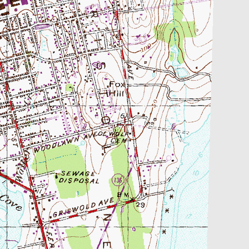 Topographic Map of Mark Anthony De Wolf Lot Cemetery, RI