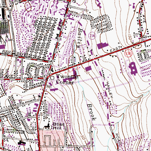Topographic Map of Aquidneck Shopping Centre, RI