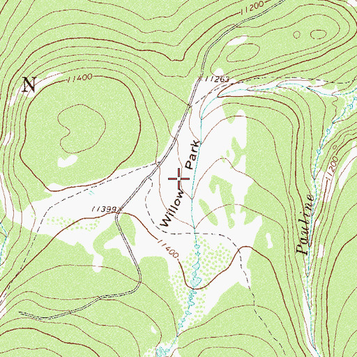 Topographic Map of Willow Park, CO