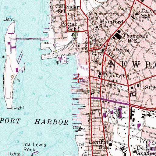 Topographic Map of Banisters Wharf (historical), RI