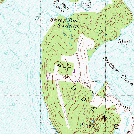 Topographic Map of Bay Island Park, RI