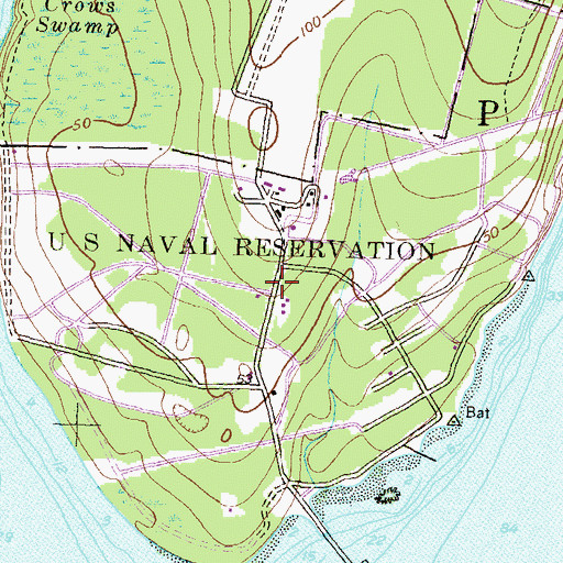 Topographic Map of Bay Island Park South Prudence Island, RI