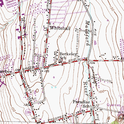 Topographic Map of Berkeley School, RI