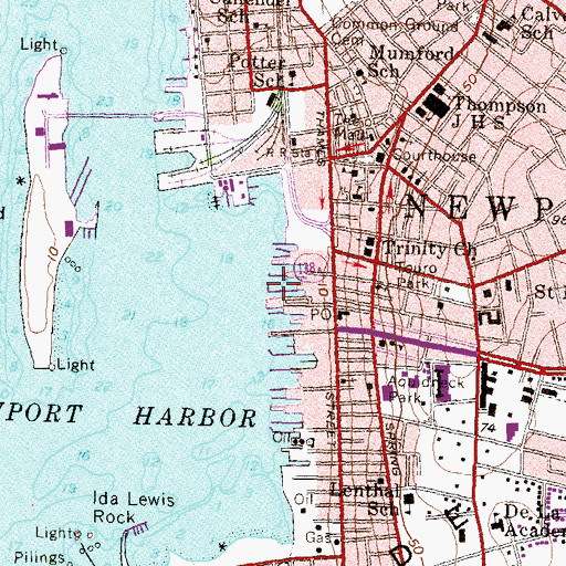 Topographic Map of Bowens Wharf, RI