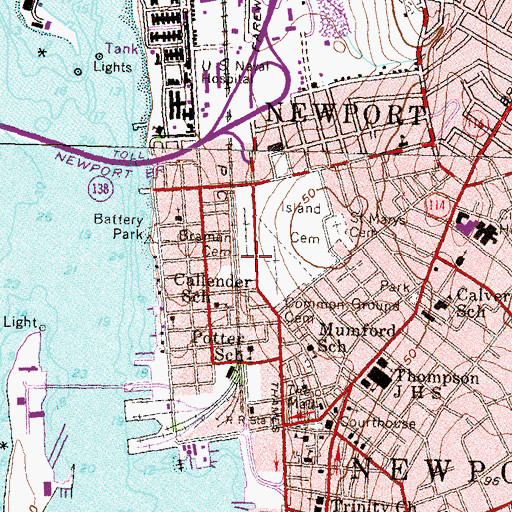 Topographic Map of Braman Cemetery, RI