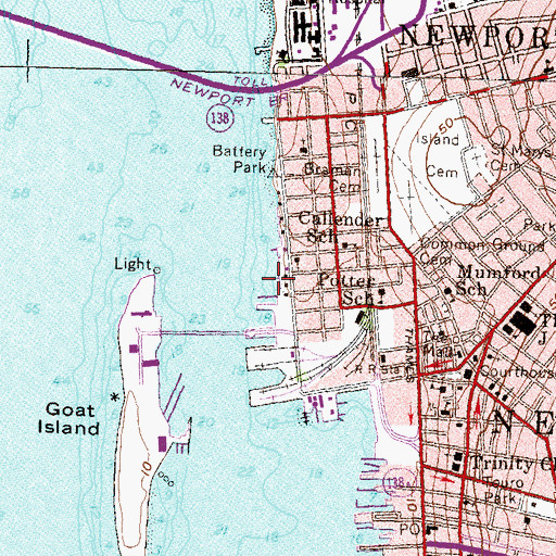 Topographic Map of Brick Market, RI