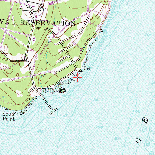 Topographic Map of Bullock Cove, RI
