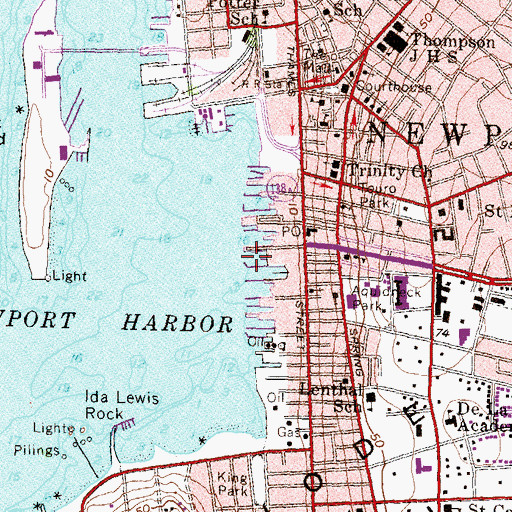 Topographic Map of Christines Landing, RI