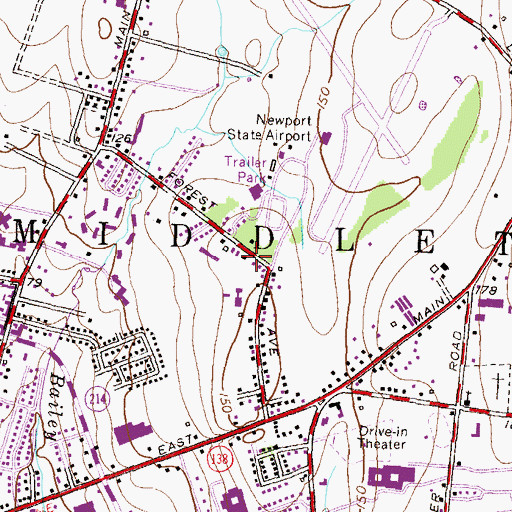 Topographic Map of Church of Christ, RI