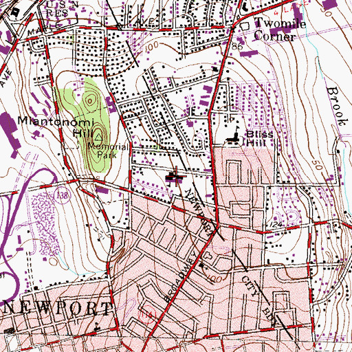 Topographic Map of Doctor M H Sullivan School, RI